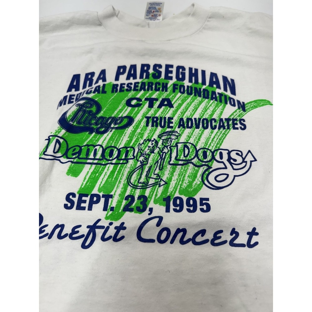 Jerzees T-Shirt Men's Vintage White 2X Chicago Notre Dame 1995 Graphic Print